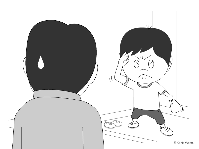 5歳のムスコと敬礼